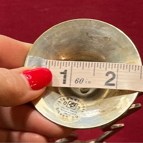 Christmas Tree SILVER Plated Tree Candlestick Holder Vtg International Silver Co - Picture 11 of 11